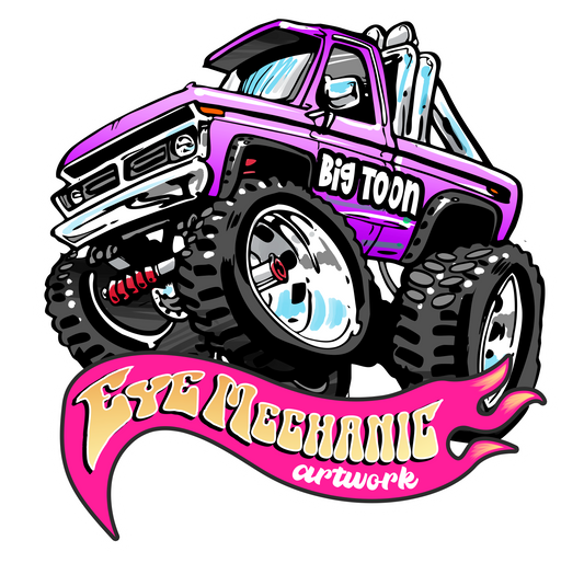 Monster Truck Glitter Sticker