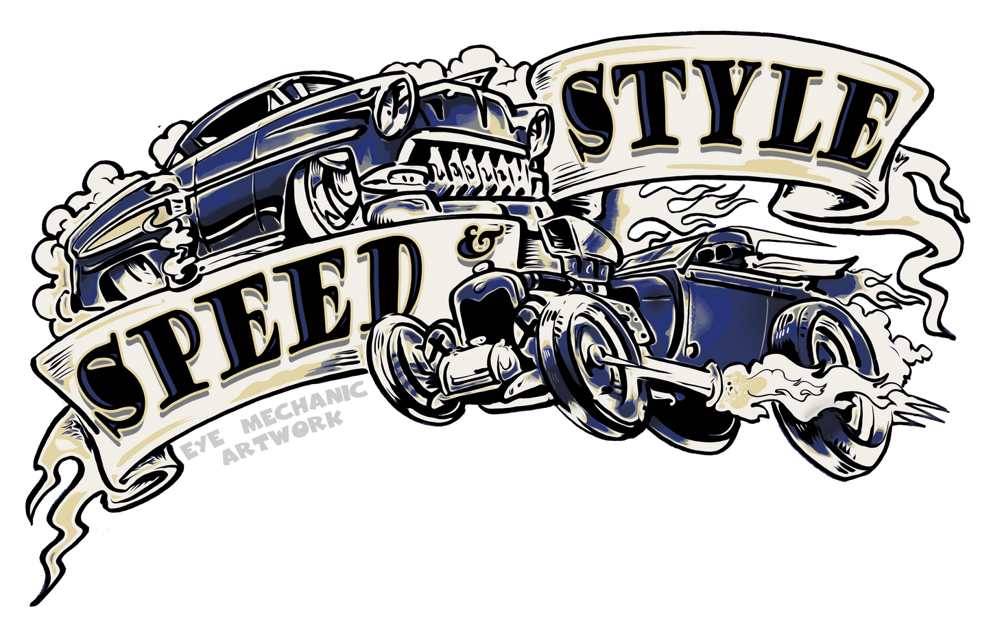 Speed Style Hot Rod Sticker