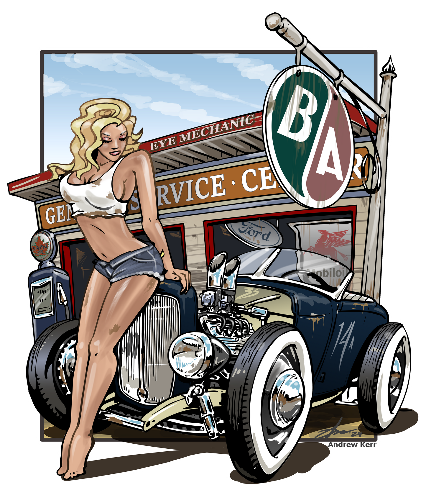 Hot Rod Girl Sticker
