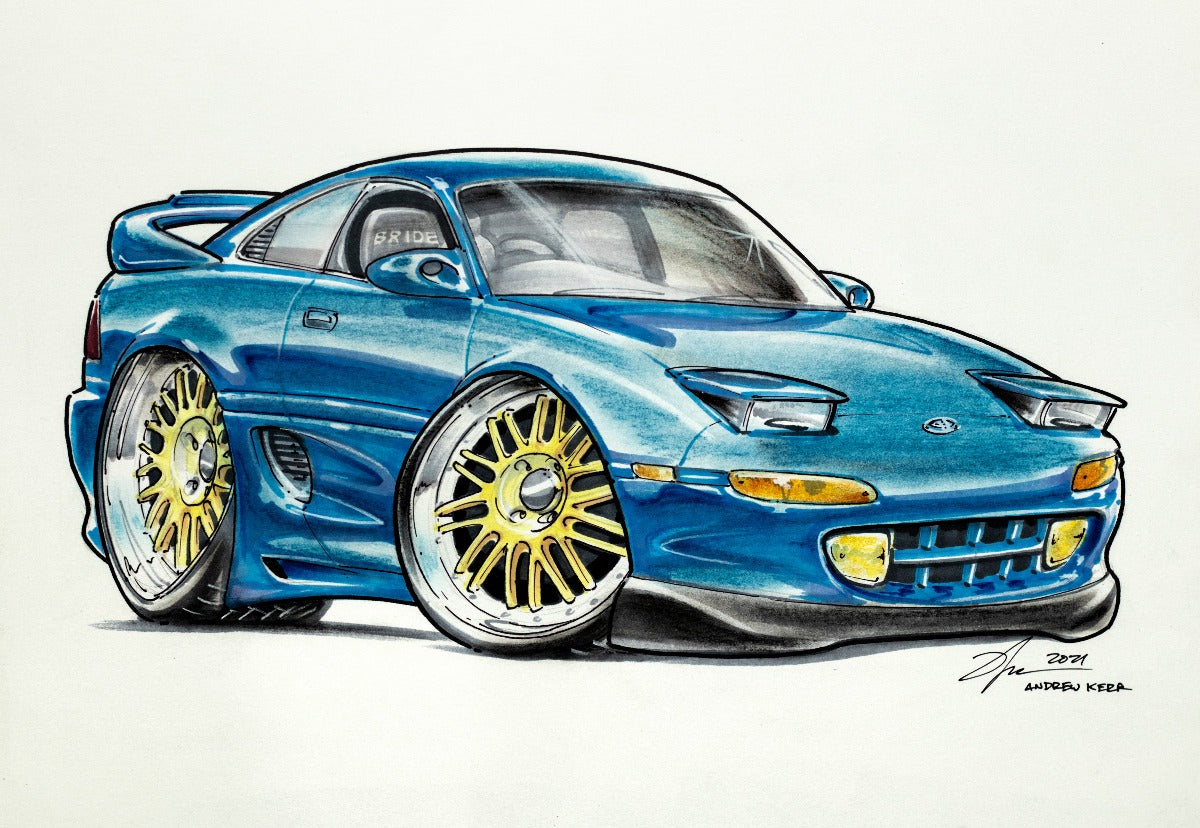 Toyota MR2 cartoon by Andrew Kerr