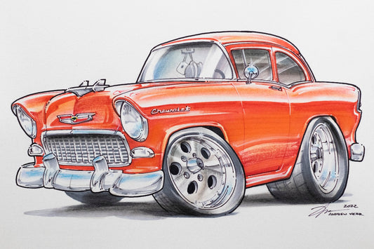 Chevy Belair Cartoon artwork by Andrew Kerr