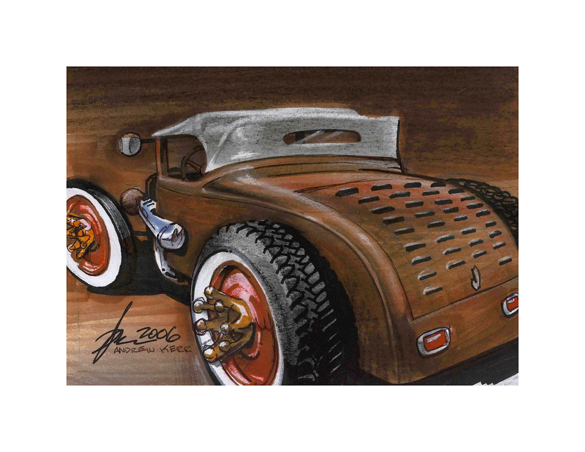 Model A roadster artwork by Andrew Kerr