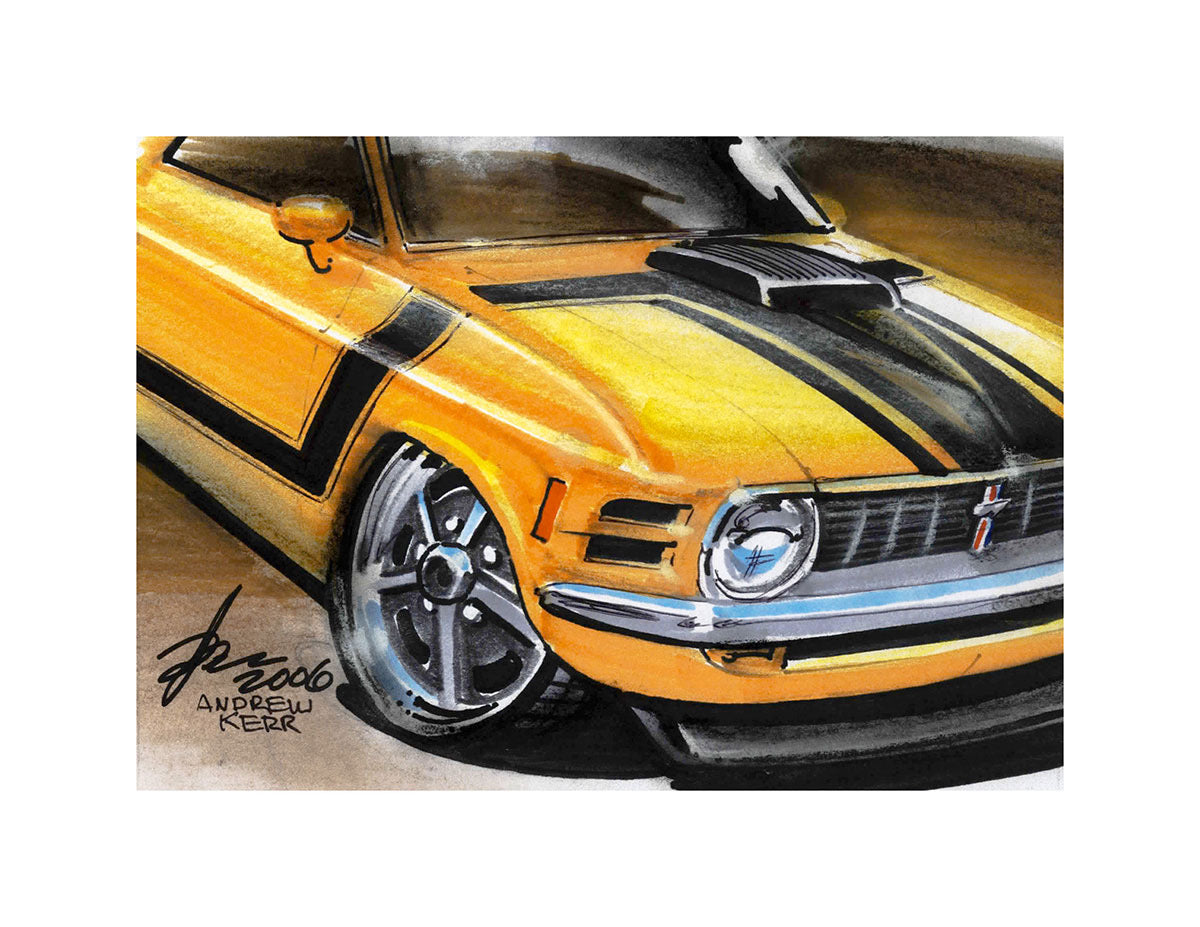 1970 Mustang artwork by Andrew Kerr